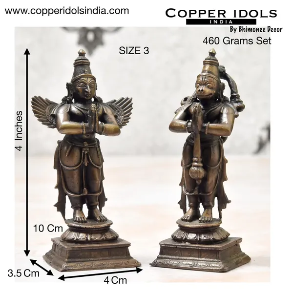 _4_inch,_Handmade_Copper_Garuda_Hanuman_Set,_460_Grams_Pair_Weight_,_Patina_Antique_Finish,_Pack_of_2_Piece_,_Size_3