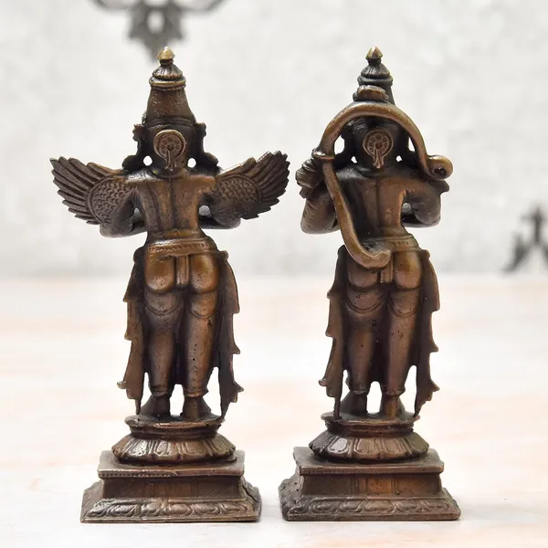 _4_inch,_Handmade_Copper_Garuda_Hanuman_Set,_460_Grams_Pair_Weight_,_Patina_Antique_Finish,_Pack_of_2_Piece_,_Size_3