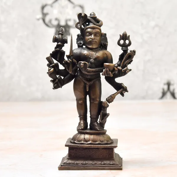 _4.9_inches,_Handmade_Copper_kalabhairava_Idol,_500_Grams_,_Patina_Antique_Finish_,_Pack_of_1_Piece