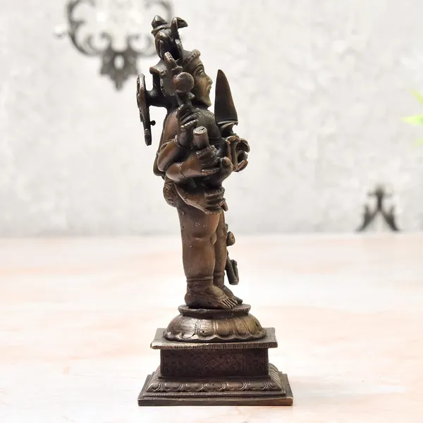 _4.9_inches,_Handmade_Copper_kalabhairava_Idol,_500_Grams_,_Patina_Antique_Finish_,_Pack_of_1_Piece