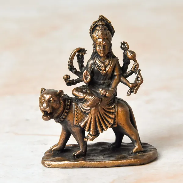 _1.8_inches,_Copper_Handmade_Durga_Idol_,_50_Grams_,_Patina_Antique_Finish_,_Pack_of_1_Piece