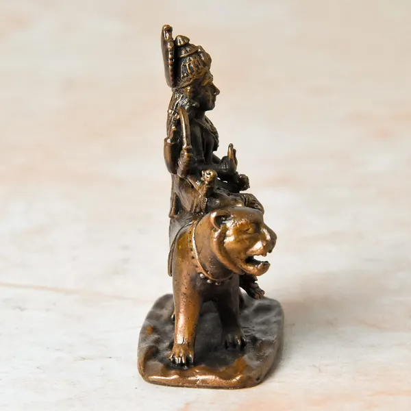 _1.8_inches,_Copper_Handmade_Durga_Idol_,_50_Grams_,_Patina_Antique_Finish_,_Pack_of_1_Piece