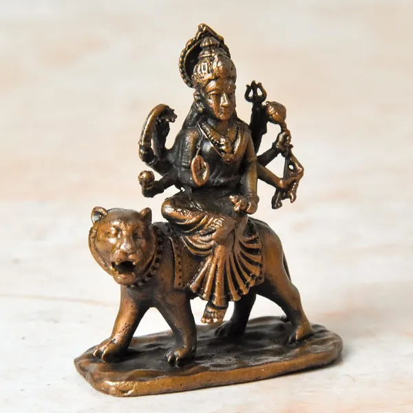 _1.8_inches,_Copper_Handmade_Durga_Idol_,_50_Grams_,_Patina_Antique_Finish_,_Pack_of_1_Piece