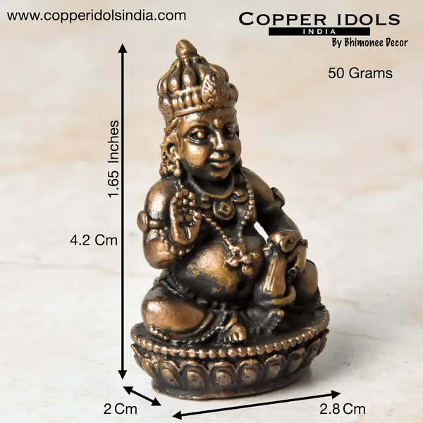 _1.65_inches,_Handmade_Copper_Indian_Kuber_Idol,_50_Grams_,_Patina_Antique_Finish_,_Pack_of_1_Piece