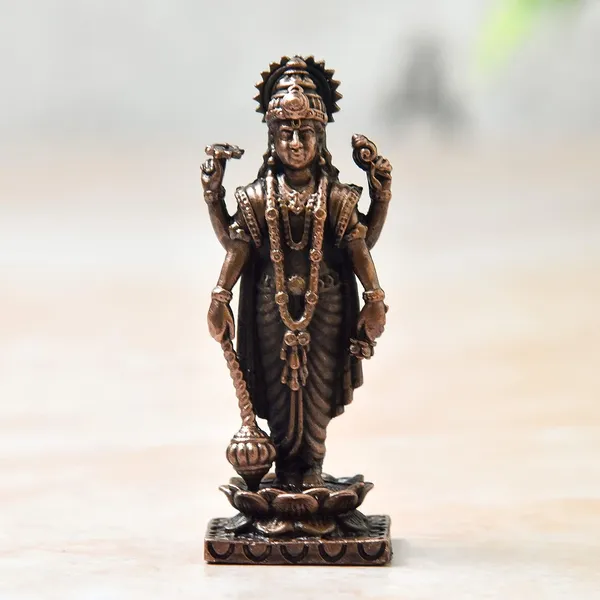 _2.5_inch,_Copper_Vishnu_Idol,_50_Grams_Weight,_Patina_Antique_Finish,_Pack_of_1_Piece