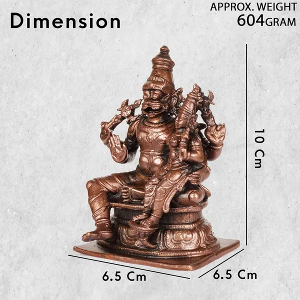 Decor_,4_inches,_Copper_Handmade_Lakshmi_Narashimha_Idol,_600_Grams,_Patina_Antique_Finish,_Pack_of_1_Piece