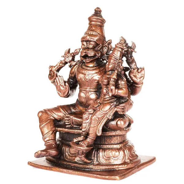 Decor_,4_inches,_Copper_Handmade_Lakshmi_Narashimha_Idol,_600_Grams,_Patina_Antique_Finish,_Pack_of_1_Piece