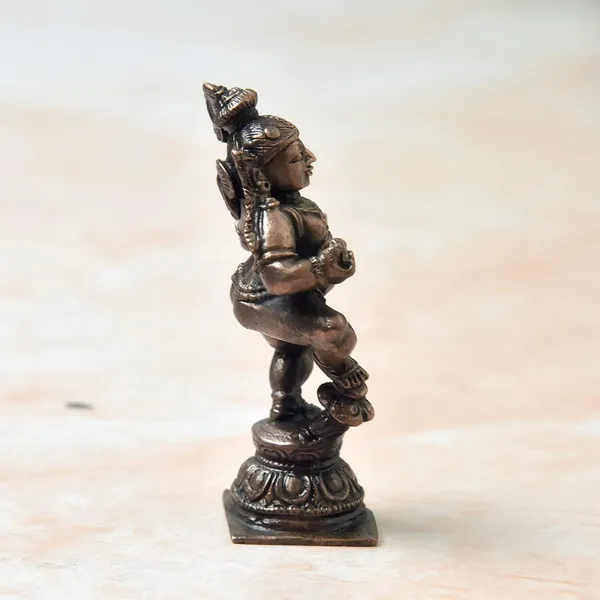 _2.5_inches,_Copper_Handmade_Butter_Navaneetha_Krishna_Idol_,_60_Grams_,_Patina_Antique_Finish,_Pack_of_1_Piece
