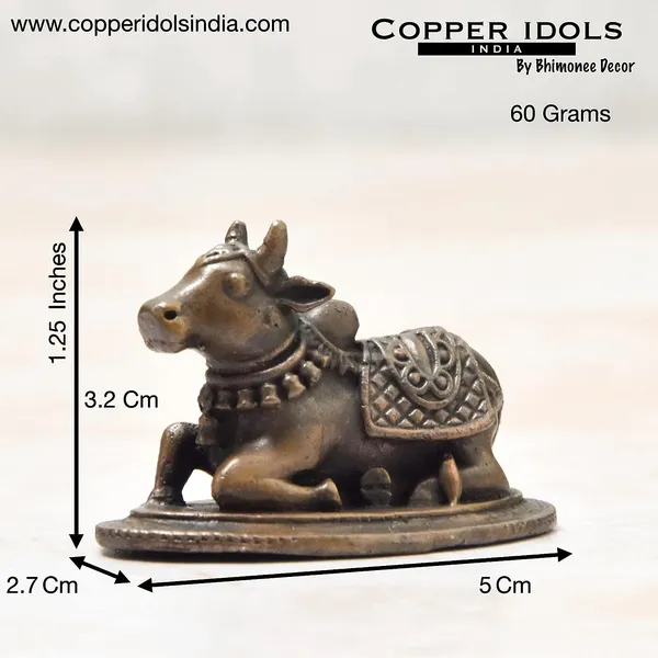 _1.25_inches,_Copper_Handmade_Nandi_Idol,_60_Grams,_Patina_Antique_Finish,_Pack_of_1_Piece