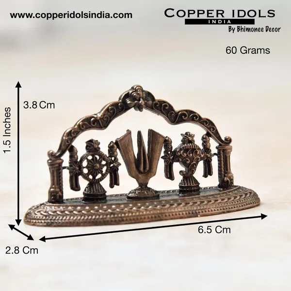 Decor_Copper_Idols_India,_1.5_inches,_Copper_Handmade_Shanku_Chakra_Namah_Showpiece,_60_Grams,_Patina_Antique_Finish,_Pack_of_1_Piece