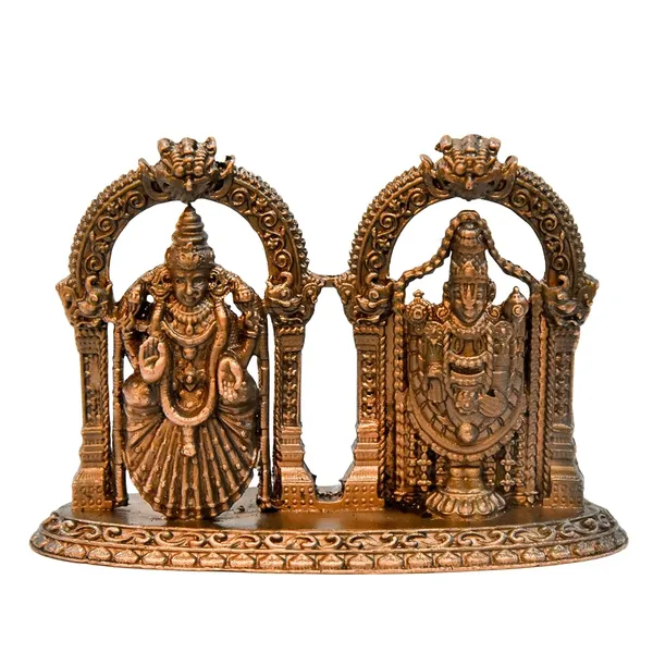 _2_inches,_Handmade_Copper_Balaji_with_Padmavati_|_Lakshmi_Idol_,_60_Grams_,_Patina_Antique_Finish_,_Pack_of_1_Piece