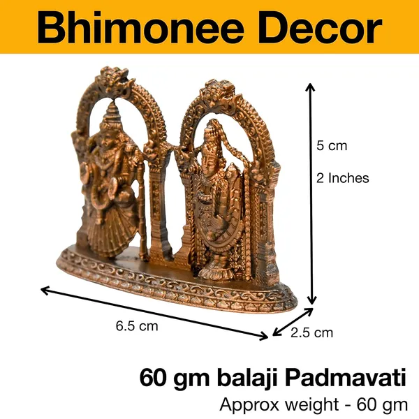 _2_inches,_Handmade_Copper_Balaji_with_Padmavati_|_Lakshmi_Idol_,_60_Grams_,_Patina_Antique_Finish_,_Pack_of_1_Piece