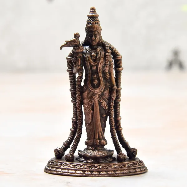_2.9_inches,_Copper_Handmade_Meenakshi_Devi_Idol,_60_Grams_,_Patina_Antique_Finish_,_Pack_of_1_Piece