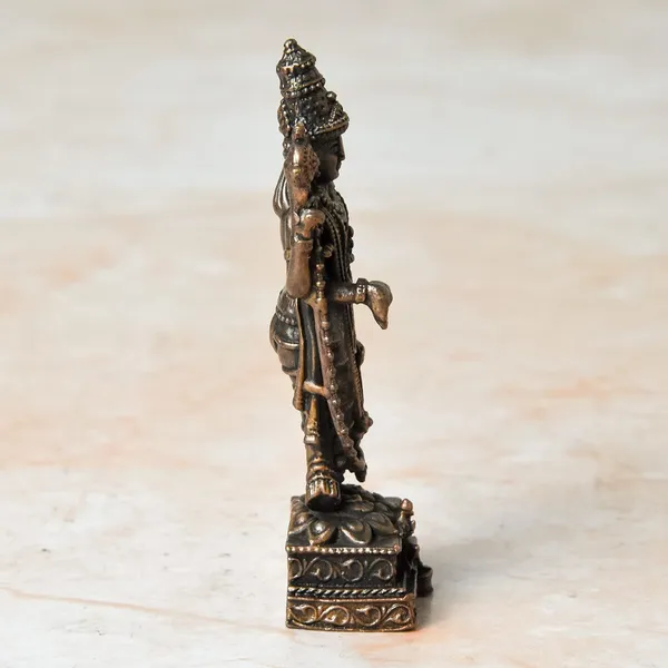 _2.8_inches,_Handmade_Copper_Balaji_Idol_with_Garuda_Spl,_60_Grams,_Patina_Antique_Finish,_Pack_of_1_Piece