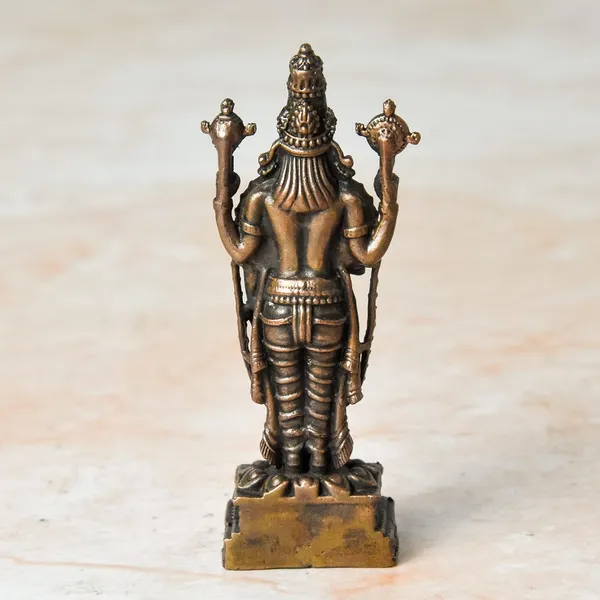 _2.8_inches,_Handmade_Copper_Balaji_Idol_with_Garuda_Spl,_60_Grams,_Patina_Antique_Finish,_Pack_of_1_Piece