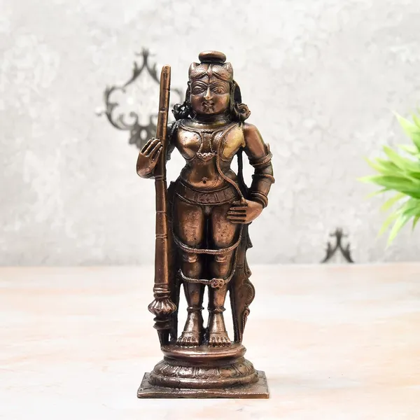 _5.75_inches,_Handmade_Copper_Udupi_Krishna_Idol,_610_Grams_,_Patina_Antique_Finish_,_Pack_of_1_Piece