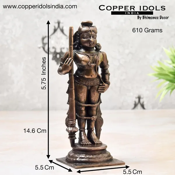 _5.75_inches,_Handmade_Copper_Udupi_Krishna_Idol,_610_Grams_,_Patina_Antique_Finish_,_Pack_of_1_Piece