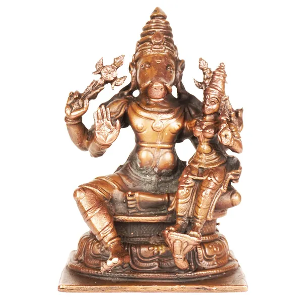 Decor_Handmade_Copper_Varaha_Lakshmi_4_inches,_630_gm,_Patina_Antique_Finish,_1_Piece