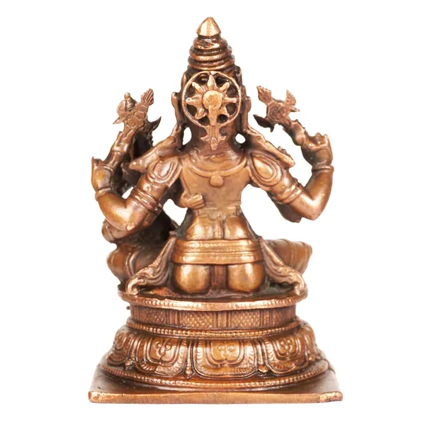 Decor_Handmade_Copper_Varaha_Lakshmi_4_inches,_630_gm,_Patina_Antique_Finish,_1_Piece
