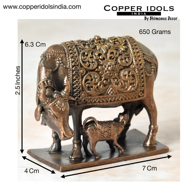 _2.5_inches,_Handmade_Copper_Cow_and_Calf_|_Kamadenu_|_Hasu_Karu_Idol,_650_Grams_,_Patina_Antique_Finish_,_Pack_of_1_Piece