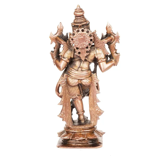 Decor_,_6_inches,_Handmade_Copper_ChaturBhuj_Krishna_Idol,_675_Grams,_Patina_Antique_Finish,_Pack_of_1_Piece