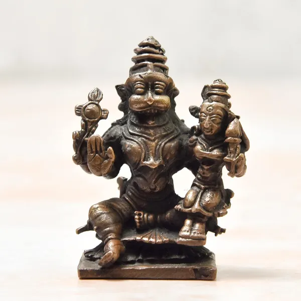 1.9_inches,_Copper_Handmade_Lakshmi_Narashimha_Idol,_80_Grams_,_Patina_Antique_Finish,_Pack_of_1_Piece