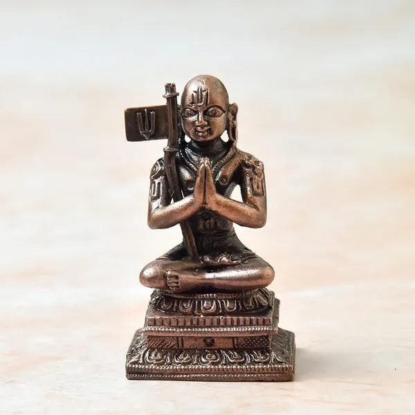 _2.25_inches,_Copper_Handmade_Shri_Ramanuja/Ramanujacharya_Idol_,Statue_of_Equality_,_90_Grams_,_Patina_Antique_Finish,_Pack_of_1_Piece