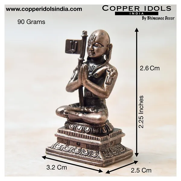 _2.25_inches,_Copper_Handmade_Shri_Ramanuja/Ramanujacharya_Idol_,Statue_of_Equality_,_90_Grams_,_Patina_Antique_Finish,_Pack_of_1_Piece
