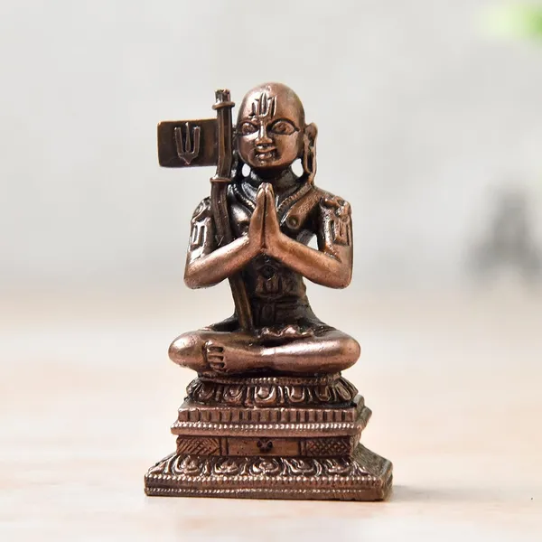 _2.25_inches,_Copper_Handmade_Shri_Ramanuja/Ramanujacharya_Idol_,Statue_of_Equality_,_90_Grams_,_Patina_Antique_Finish,_Pack_of_1_Piece