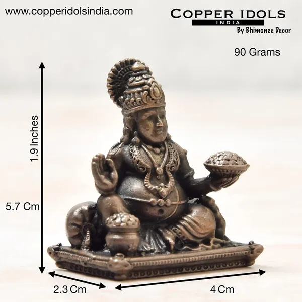 _1.9_inches,_Handmade_Copper_Indian_Maharaja_Kuber_Idol,_90_Grams,_Patina_Antique_Finish,_Pack_of_1_Piece