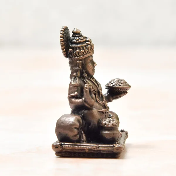 _1.9_inches,_Handmade_Copper_Indian_Maharaja_Kuber_Idol,_90_Grams,_Patina_Antique_Finish,_Pack_of_1_Piece