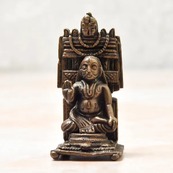 _2.5_inches,_Copper_Handmade_Ragvendra_Swamy_Idol,_90_Grams_,_Patina_Antique_Finish_,_Pack_of_1_Piece