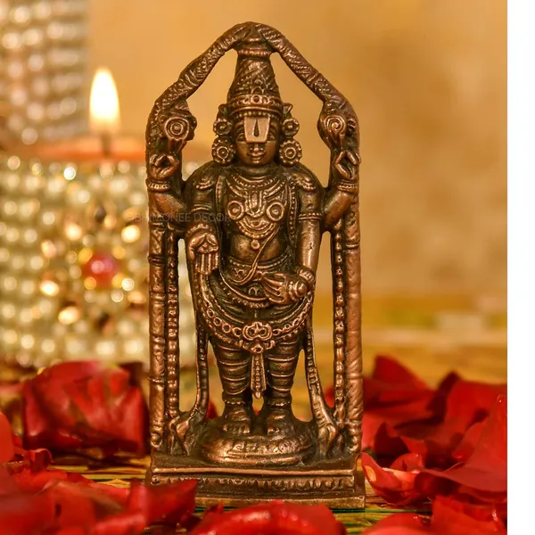 Decor_Copper_Handmade_Venkateswara_Swamy__Lord_Balaji_3.8_inches_Idol_Statue_Showpiece_for_Home_Temple_Decor_II_Office_Desk_II_Nice_Gift_Ideal_for_Good_Luck_Wishes_II
