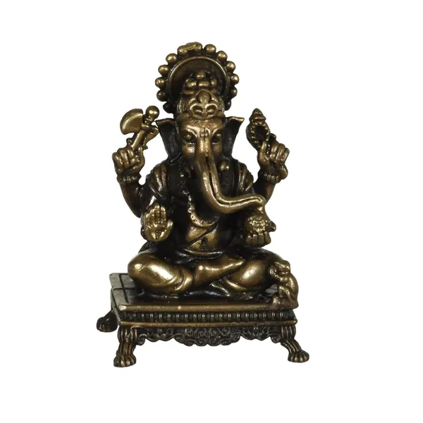 Decor_Copper_Handmade_Small_Ganesha_2.4_inches_Sitting_Idol_Statue_Showpiece_for_Home_Temple_Decor_II_Car_Dashboard_Decor_II_Office_Desk_II_Nice_Gift_Ideal_for_Good_Luck_Wishes_II