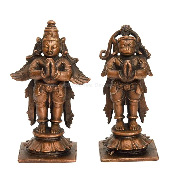 Decor_Handmade_Copper_Garuda_and_Hanuman_Set_Idol_3.4_inches,_Patina_Antique_Finish,_1_Piece
