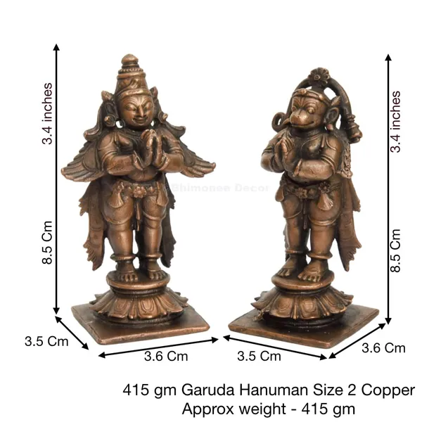 Decor_Handmade_Copper_Garuda_and_Hanuman_Set_Idol_3.4_inches,_Patina_Antique_Finish,_1_Piece