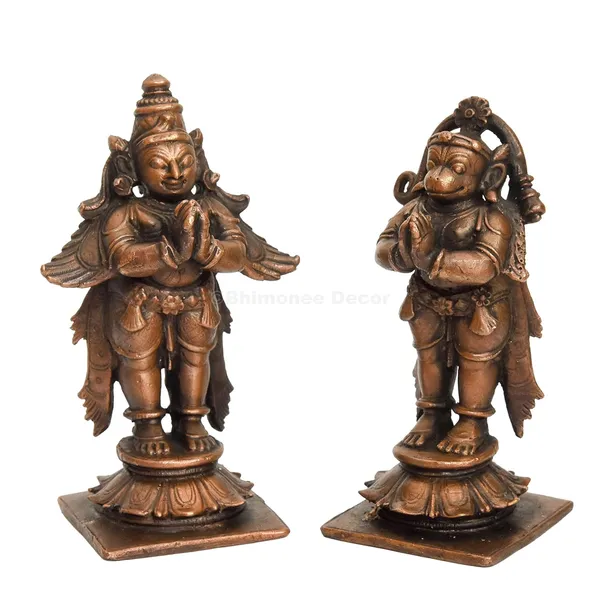 Decor_Handmade_Copper_Garuda_and_Hanuman_Set_Idol_3.4_inches,_Patina_Antique_Finish,_1_Piece