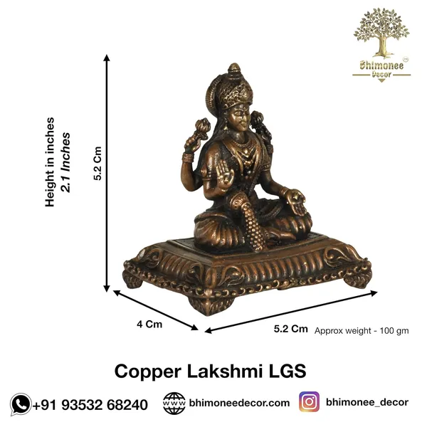 Decor_Copper_Handmade_Lakshmi_2.1_inches_Sitting_Idol_Statue_Showpiece_for_Home_Temple_Decor_II_Office_Desk_II_Nice_Gift_Ideal_for_Good_Luck_Wishes_II