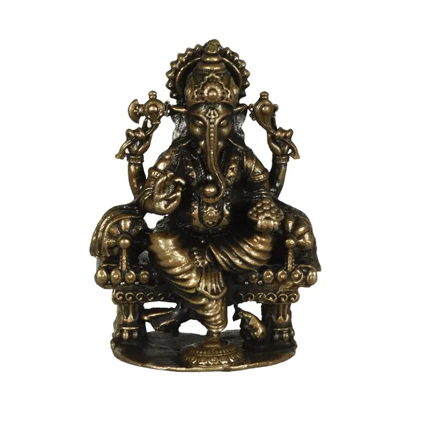 Decor_Copper_Handmade_Darbar_Ganesha_2.5_inches_Sitting_Idol_Statue_Showpiece_for_Home_Temple_Decor_II_Car_Dashboard_Decor_II_Office_Desk_II_Nice_Gift_Ideal_for_Good_Luck_Wishes_II