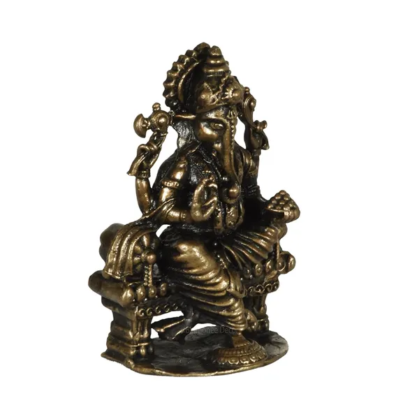 Decor_Copper_Handmade_Darbar_Ganesha_2.5_inches_Sitting_Idol_Statue_Showpiece_for_Home_Temple_Decor_II_Car_Dashboard_Decor_II_Office_Desk_II_Nice_Gift_Ideal_for_Good_Luck_Wishes_II