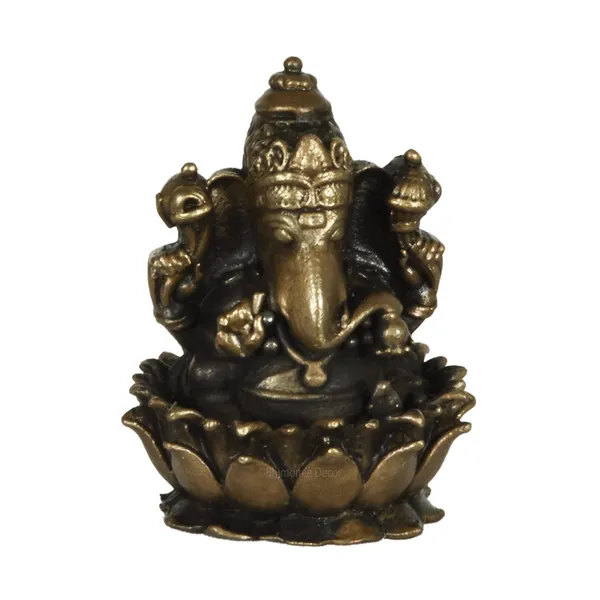 Decor_Copper_Handmade_Lotus_Ganesha_2_inches_Sitting_Idol_Statue_Showpiece_for_Home_Temple_Decor_II_Office_Desk_II_Nice_Gift_Ideal_for_Good_Luck_Wishes_II