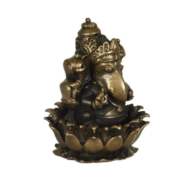 Decor_Copper_Handmade_Lotus_Ganesha_2_inches_Sitting_Idol_Statue_Showpiece_for_Home_Temple_Decor_II_Office_Desk_II_Nice_Gift_Ideal_for_Good_Luck_Wishes_II