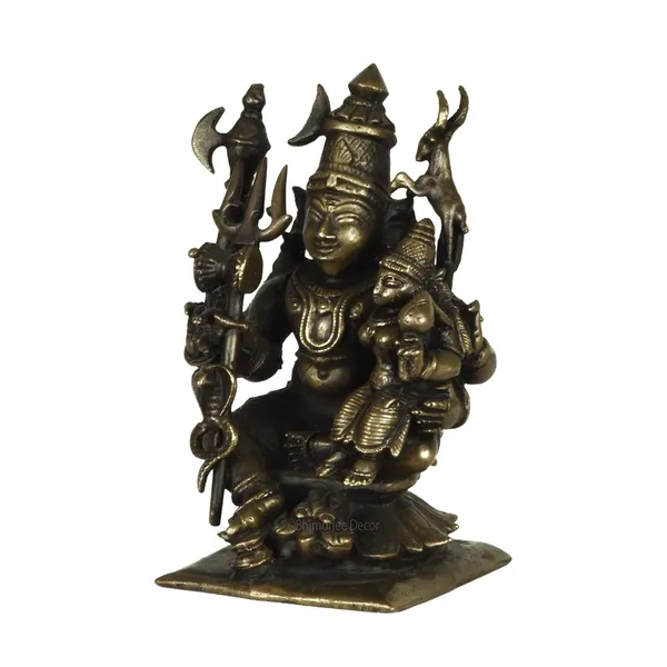 Decor_Copper_Handmade_Lord_Shiv_Parwati_Idol__Shiv_Parivar_3_inches_Idol_Statue_for_Home_Temple_Decor_II_Office_Desk_II_Nice_Gift_Ideal_for_Good_Luck_Wishes_II