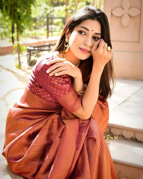 Maroon_Woven_Kanjivaram_Banarasi_Jacquard_Sari