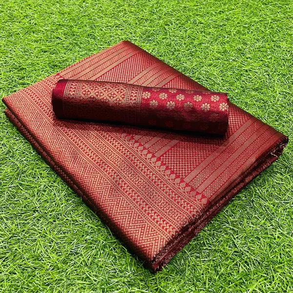 Maroon_Woven_Kanjivaram_Banarasi_Jacquard_Sari