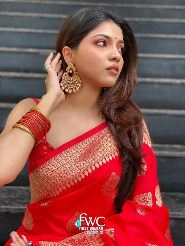 Red_Bell_Woven_Kanjivaram_Banarasi_Jacquard_Sari