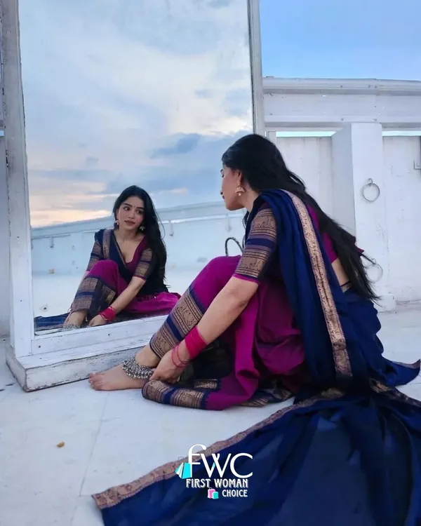 Kanjivaram_Silk_Zari_Half_Saree_Lehenga_With_Blouse_Along_With_Banarsi_Silk_Dupatta
