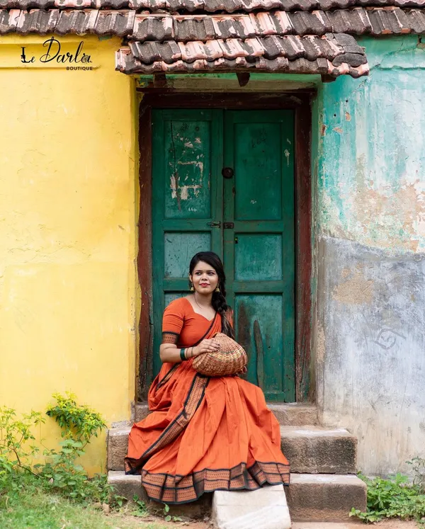 Kanjivaram_Silk_Zari_Half_Saree_Lehenga_With_Blouse_Along_With_Banarsi_Silk_Dupatta