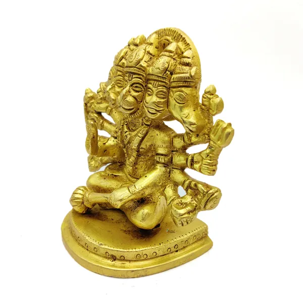 Brass_Panch_Mukhi_Hanuman_Ji_Murti_Sitting_Idol_For_Your_Home_Puja_Pooja_Room_Golden_(11_X_10_X_6_Cm)