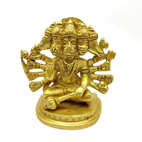 Brass_Panch_Mukhi_Hanuman_Ji_Murti_Sitting_Idol_For_Your_Home_Puja_Pooja_Room_Golden_(11_X_10_X_6_Cm)